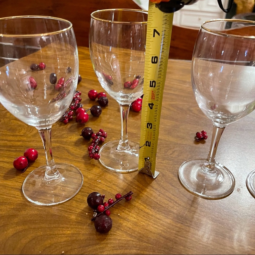 🍷(4)Gold-rimmed Wine Glasses Set of 4🌟